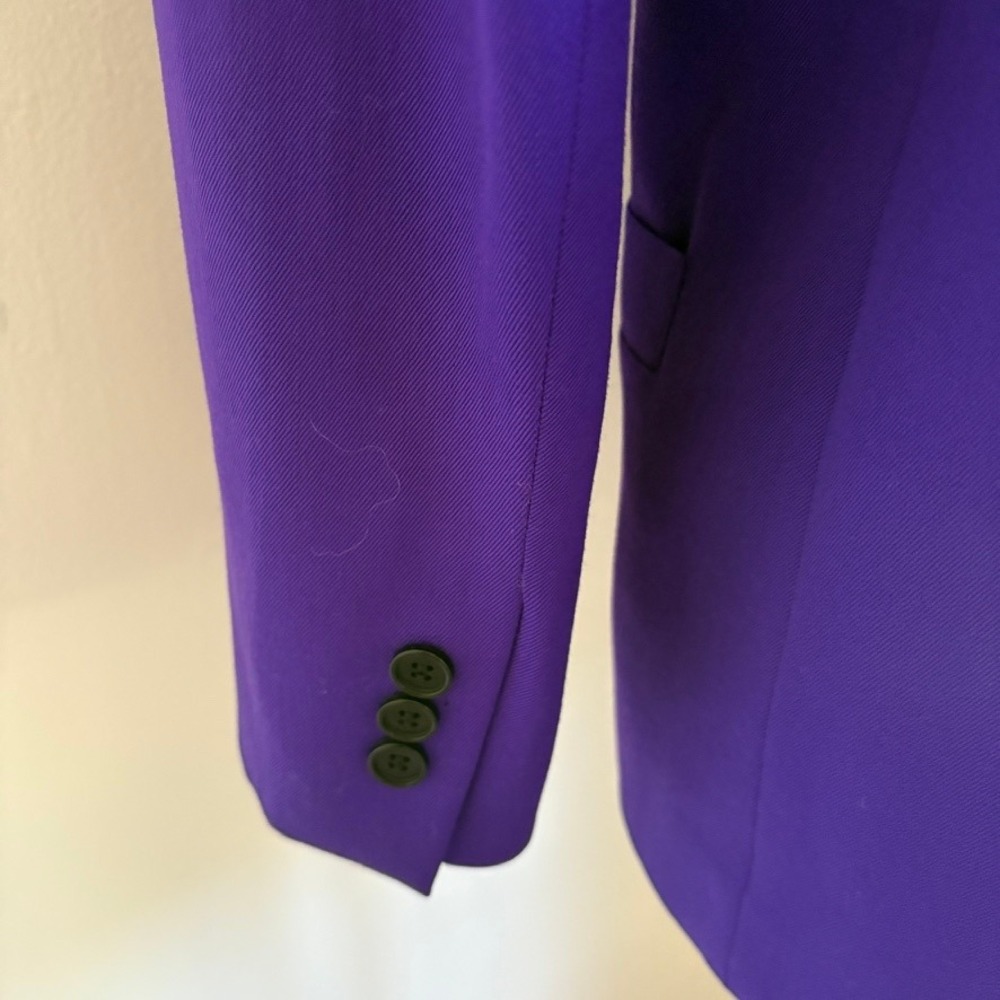 Christian Dior The Suit 1980's Purple Suit Skirt Set Wool Size 8 Purple Power - Picture 9 of 16